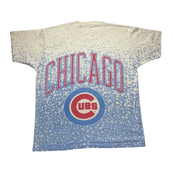 vintage 90’s Chicago Cubs All Over Print T Shirt 1992 Double Sided Single Stitch - Picture 2 of 9